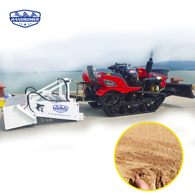 Tractor de limpieza alcalina para eliminar algas marinas y basura en la playa